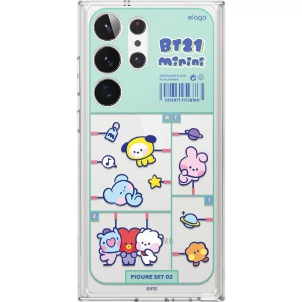 elago  BT21 minini Compatible with Samsung Galaxy S23 Ultra Silicone Case Precise Camera Cutouts Drop Protection Shockproof Protective Cover 68 inch Mint Official MerchandiseMint Toy