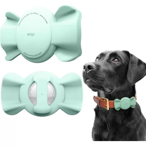 elago Airtag Pet Collar Ribbon Case Compatible with Apple AirTag  Drop Protection Keychain Cute Design Track Dogs Keys Backpacks Purses Tracking Device Not Included StoneMint