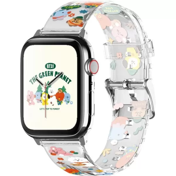 elago BT21 The Green Planet Band Compatible with Apple Watch Band 38mm 40mm 41mm 42mm 44mm 45mm 49mm compatible with iWatch Series Ultra2UltraSE9876SE54321 Soft Protective Strap Official MerchandiseCamping 38mm40mm41mm