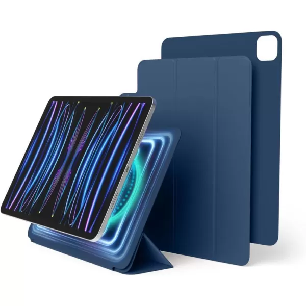 elago Case for iPad Pro 11 inch 4th 3rd 2nd Generation  iPad Case with Magnetic Attachment to Metal Materials Compatible with Apple iPad Pencil and elagos Pencil case Dark GreyBlue