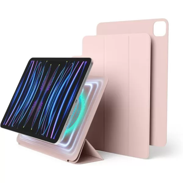 elago Case for iPad Pro 11 inch 4th 3rd 2nd Generation  iPad Case with Magnetic Attachment to Metal Materials Compatible with Apple iPad Pencil and elagos Pencil case Dark GreySand Pink