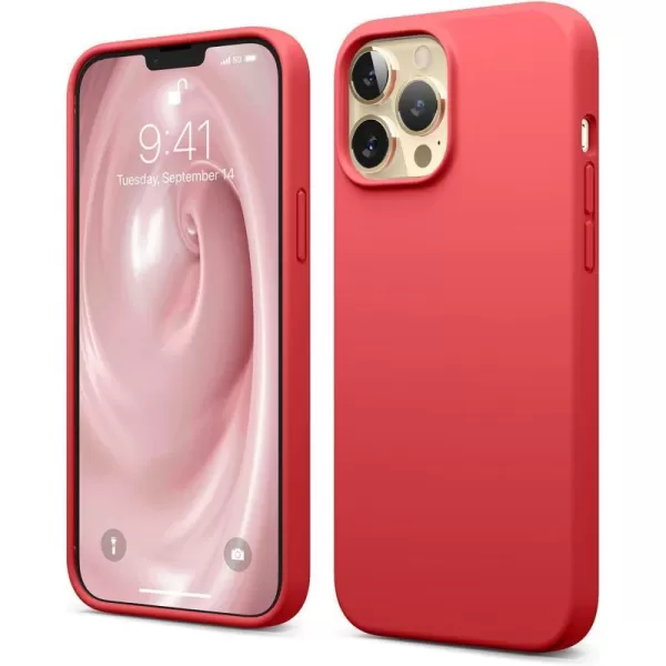 elago Compatible with iPhone 13 Pro Max Case Liquid Silicone Case Full Body Screen Camera Protective Cover Shockproof Slim Phone Case AntiScratch Soft Microfiber Lining 67 inch StoneRed