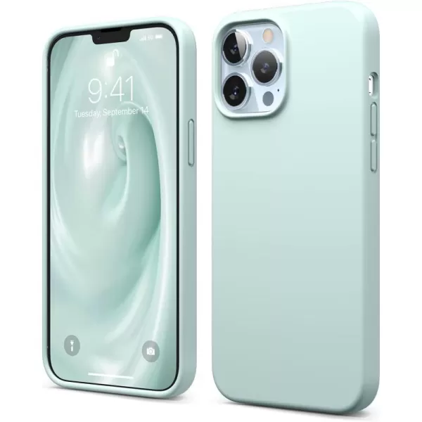 elago Compatible with iPhone 13 Pro Max Case Liquid Silicone Case Full Body Screen Camera Protective Cover Shockproof Slim Phone Case AntiScratch Soft Microfiber Lining 67 inch StoneGreen