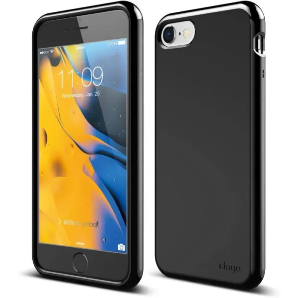 elago Cushion Case Designed for iPhone SE 2020  iPhone 8  iPhone 7 Jet Black