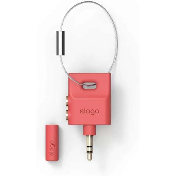 elago Keyring Headphone Splitter for iPhone iPad iPod Galaxy and Any Portable Device with 35mm Jean IndigoItalian Rose