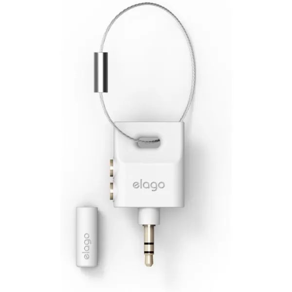 elago Keyring Headphone Splitter for iPhone iPad iPod Galaxy and Any Portable Device with 35mm Jean IndigoWhite