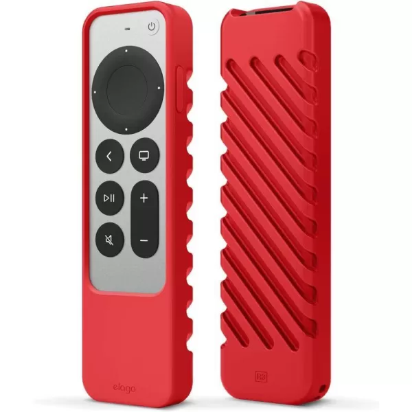 elago R3 Protective Case Compatible with 2022 Apple TV Siri Remote 3rd Generation Compatible with 2021 Apple TV Siri Remote 2nd Gen  Lanyard Great Grip Shock Absorption Drop Protection BlackRed