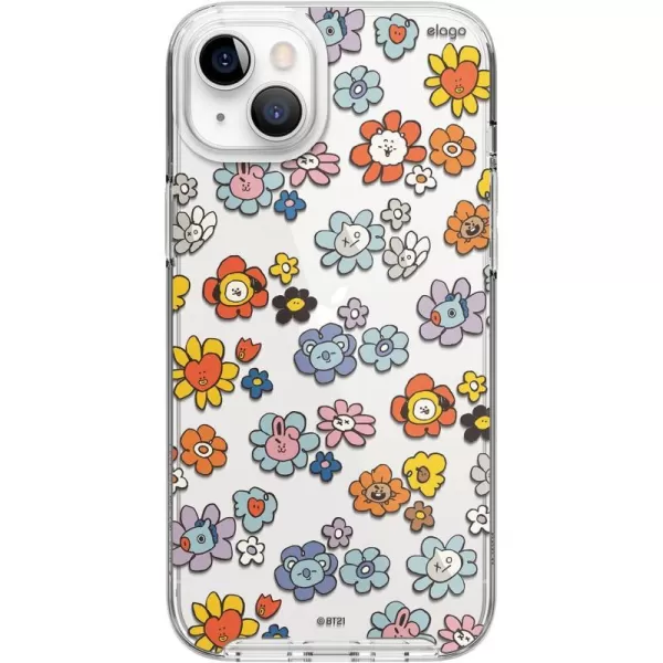 elago l BT21 Flowers Hybrid Case Compatible with iPhone 14 Plus 67 inch Durable Full Body Protection Raised Lip Screen amp Camera Protection Official Merchandise Flower FriendsFlower Bouquet