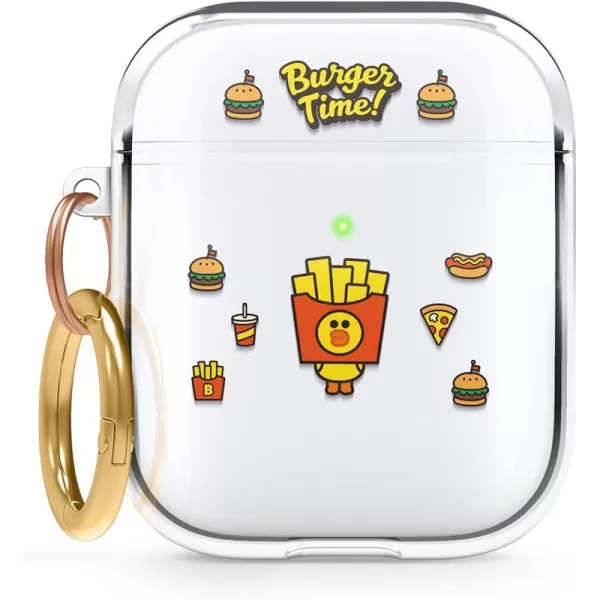 elago l LINE Friends Burger Time Clear Case Compatible with AirPods 1amp2 Durable Full Body Protection Reduced Yellowing Reduced smudging Official Merchandise CONYSALLY