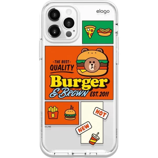 elago l LINE Friends Burger Time Hybrid Case Compatible with iPhone 12 Compatible with iPhone 12 Pro 61 Inch Full Body Protection Screen amp Camera Protection Official Merchandise SallyBROWN