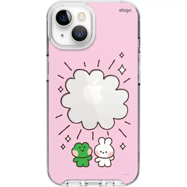 elago l LINE Friends minini iPhone Hybrid Case Compatible with iPhone 13 61 inch Durable Full Body Protection Raised Lip Screen amp Camera Protection Official Merchandise Confetti WhitePink