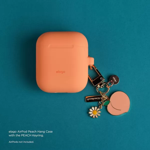 elago AirPods Keyring PEACH  Charm for AirPods Handbag Tote Purse Backpack Bag Car Key Durable Keychain Sturdy material Cute Accessories for Womenelago AirPods Keyring PEACH  Charm for AirPods Handbag Tote Purse Backpack Bag Car Key Durable Keychain Sturdy material Cute Accessories for Women