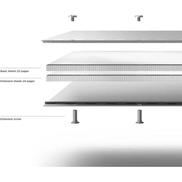 elago Aluminum Portfolio SilverLetterA4 Size20 Sheet40PageExpandable  for professional artistsExtension Set