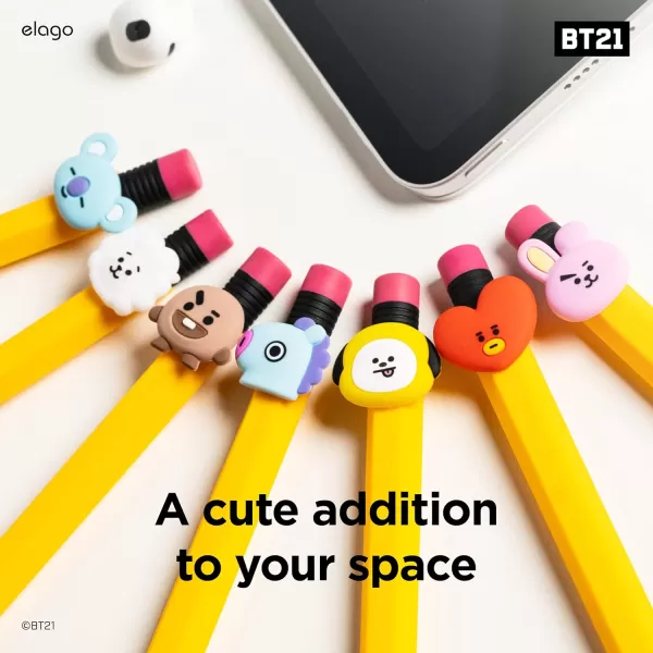 elago BT21 Classic Pencil Case Compatible with Apple Pencil 2nd Generation Durable Silicone Cover Protective Holder Compatible with Magnetic Charging and Double Tap Official Merchandise SHOOKYMANG