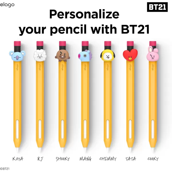 elago BT21 Classic Pencil Case Compatible with Apple Pencil 2nd Generation Durable Silicone Cover Protective Holder Compatible with Magnetic Charging and Double Tap Official Merchandise SHOOKYRJ