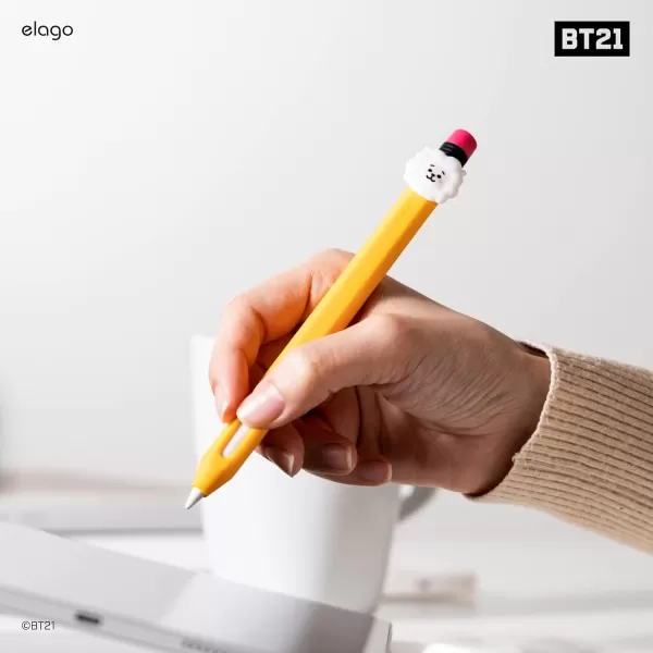 elago BT21 Classic Pencil Case Compatible with Apple Pencil 2nd Generation Durable Silicone Cover Protective Holder Compatible with Magnetic Charging and Double Tap Official Merchandise SHOOKYRJ