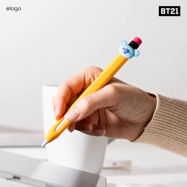 elago BT21 Classic Pencil Case Compatible with Apple Pencil 2nd Generation Durable Silicone Cover Protective Holder Compatible with Magnetic Charging and Double Tap Official Merchandise SHOOKYKOYA