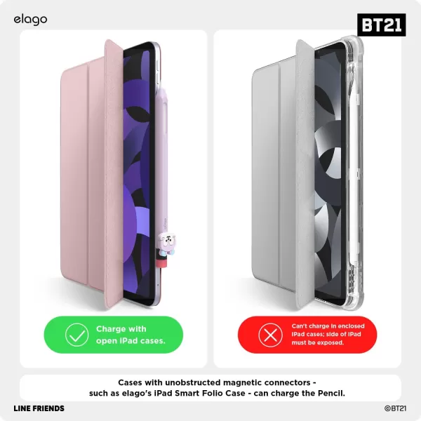 elago BT21 Classic Pencil Case Compatible with Apple Pencil 2nd Generation Durable Silicone Cover Protective Holder Compatible with Magnetic Charging and Double Tap Official Merchandise SHOOKYNEW MANG