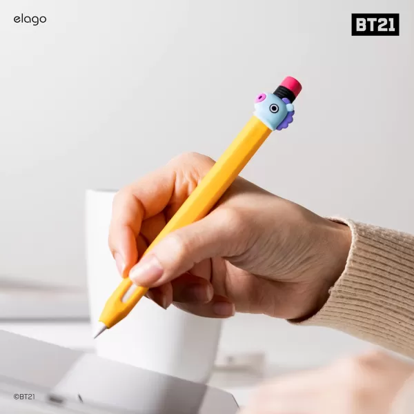 elago BT21 Classic Pencil Case Compatible with Apple Pencil 2nd Generation Durable Silicone Cover Protective Holder Compatible with Magnetic Charging and Double Tap Official Merchandise SHOOKYMANG