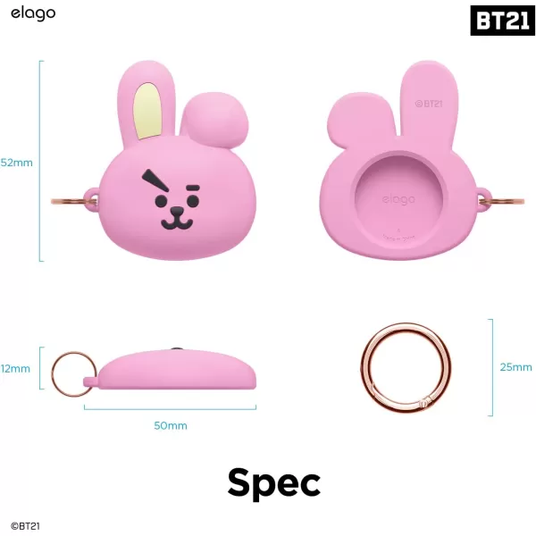 elago BT21 Silicone Case Compatible with AirTag Case Compatible with Air Tag Keychain  Drop Protection Track Keys Backpacks Purses Tracking Tag Not Included CHIMMY Official MerchandiseCOOKY