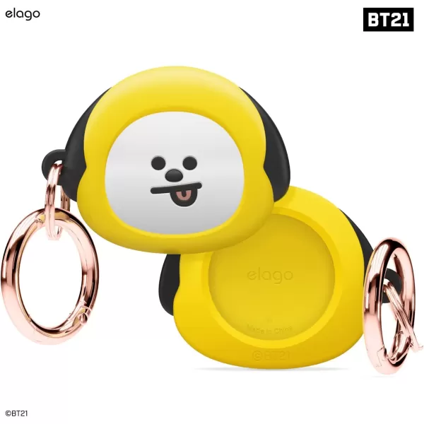 elago BT21 Silicone Case Compatible with AirTag Case Compatible with Air Tag Keychain  Drop Protection Track Keys Backpacks Purses Tracking Tag Not Included CHIMMY Official MerchandiseCHIMMY