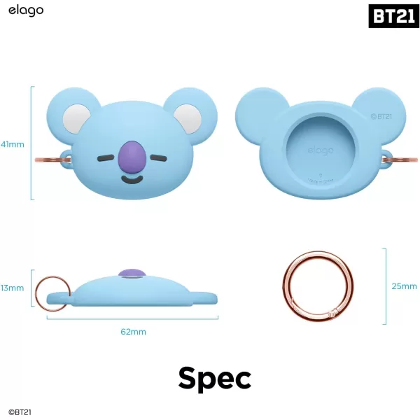 elago BT21 Silicone Case Compatible with AirTag Case Compatible with Air Tag Keychain  Drop Protection Track Keys Backpacks Purses Tracking Tag Not Included CHIMMY Official MerchandiseKoya