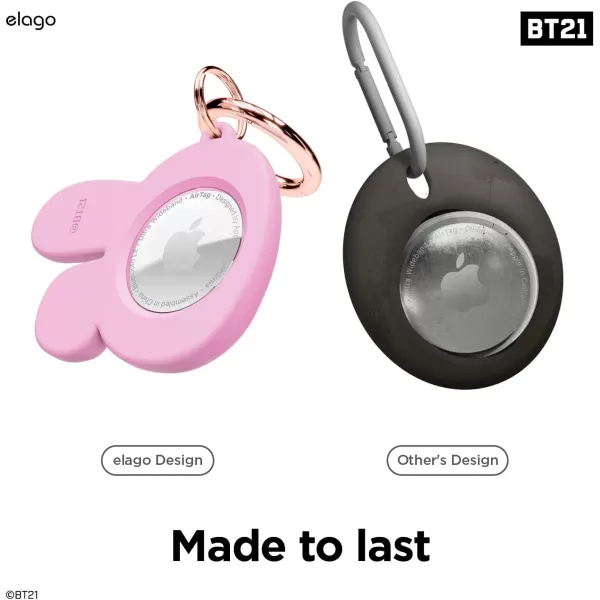 elago BT21 Silicone Case Compatible with AirTag Case Compatible with Air Tag Keychain  Drop Protection Track Keys Backpacks Purses Tracking Tag Not Included CHIMMY Official MerchandiseCOOKY