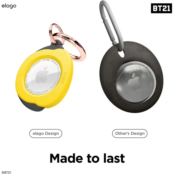 elago BT21 Silicone Case Compatible with AirTag Case Compatible with Air Tag Keychain  Drop Protection Track Keys Backpacks Purses Tracking Tag Not Included CHIMMY Official MerchandiseCHIMMY