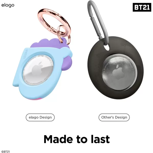 elago BT21 Silicone Case Compatible with AirTag Case Compatible with Air Tag Keychain  Drop Protection Track Keys Backpacks Purses Tracking Tag Not Included CHIMMY Official MerchandiseMANG