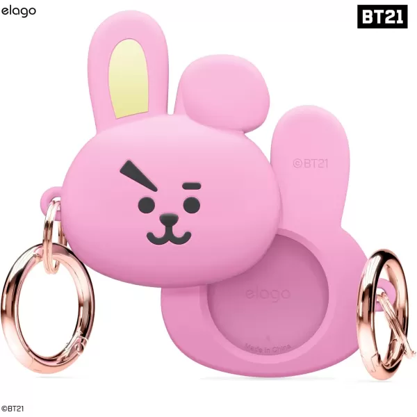 elago BT21 Silicone Case Compatible with AirTag Case Compatible with Air Tag Keychain  Drop Protection Track Keys Backpacks Purses Tracking Tag Not Included CHIMMY Official MerchandiseCOOKY