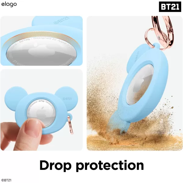 elago BT21 Silicone Case Compatible with AirTag Case Compatible with Air Tag Keychain  Drop Protection Track Keys Backpacks Purses Tracking Tag Not Included CHIMMY Official MerchandiseKoya