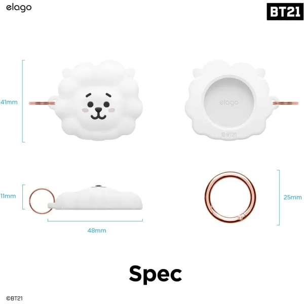 elago BT21 Silicone Case Compatible with AirTag Case Compatible with Air Tag Keychain  Drop Protection Track Keys Backpacks Purses Tracking Tag Not Included CHIMMY Official MerchandiseRj