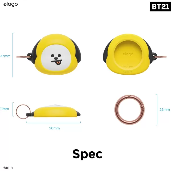 elago BT21 Silicone Case Compatible with AirTag Case Compatible with Air Tag Keychain  Drop Protection Track Keys Backpacks Purses Tracking Tag Not Included CHIMMY Official MerchandiseCHIMMY