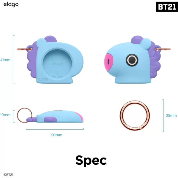 elago BT21 Silicone Case Compatible with AirTag Case Compatible with Air Tag Keychain  Drop Protection Track Keys Backpacks Purses Tracking Tag Not Included CHIMMY Official MerchandiseMANG