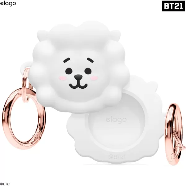 elago BT21 Silicone Case Compatible with AirTag Case Compatible with Air Tag Keychain  Drop Protection Track Keys Backpacks Purses Tracking Tag Not Included CHIMMY Official MerchandiseRj