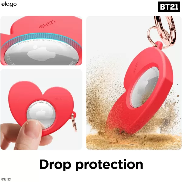 elago BT21 Silicone Case Compatible with AirTag Case Compatible with Air Tag Keychain  Drop Protection Track Keys Backpacks Purses Tracking Tag Not Included CHIMMY Official MerchandiseTata