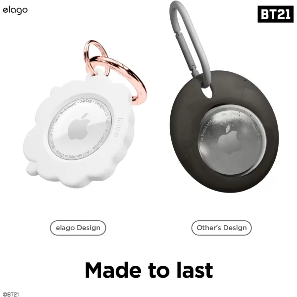 elago BT21 Silicone Case Compatible with AirTag Case Compatible with Air Tag Keychain  Drop Protection Track Keys Backpacks Purses Tracking Tag Not Included CHIMMY Official MerchandiseRj