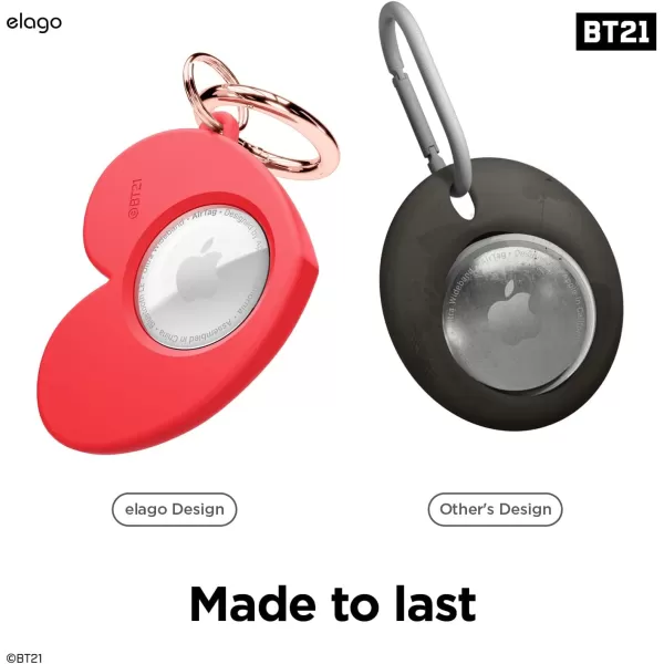 elago BT21 Silicone Case Compatible with AirTag Case Compatible with Air Tag Keychain  Drop Protection Track Keys Backpacks Purses Tracking Tag Not Included CHIMMY Official MerchandiseTata