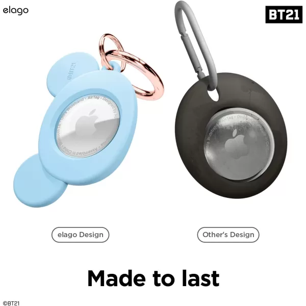 elago BT21 Silicone Case Compatible with AirTag Case Compatible with Air Tag Keychain  Drop Protection Track Keys Backpacks Purses Tracking Tag Not Included CHIMMY Official MerchandiseKoya