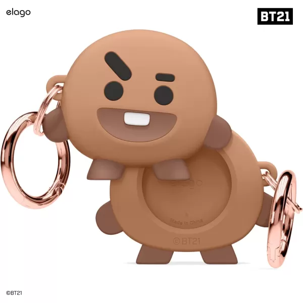 elago BT21 Silicone Case Compatible with AirTag Case Compatible with Air Tag Keychain  Drop Protection Track Keys Backpacks Purses Tracking Tag Not Included CHIMMY Official MerchandiseShooky