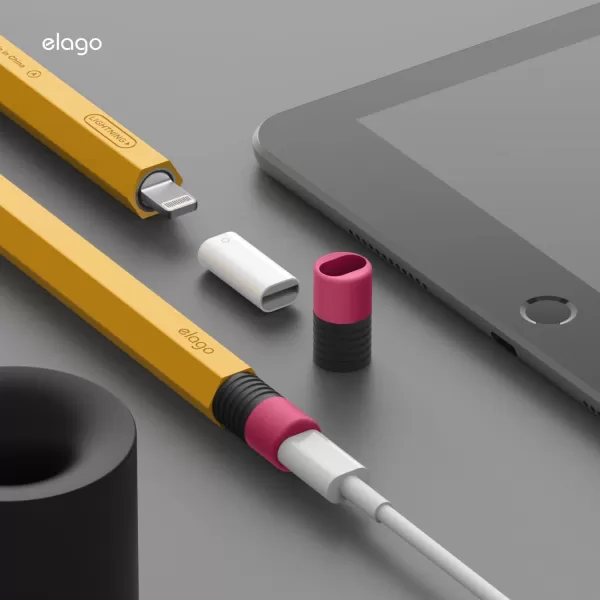 elago Classic Pencil Case Compatible with Apple Pencil 1st Generation and Lightning Adapter Adapter Not Included Protective Silicone Skin Cover Sleeve Yellowelago Classic Pencil Case Compatible with Apple Pencil 1st Generation and Lightning Adapter Adapter Not Included Protective Silicone Skin Cover Sleeve Yellow