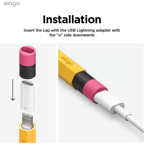 elago Classic Pencil Case Compatible with Apple Pencil 1st Generation and Lightning Adapter Adapter Not Included Protective Silicone Skin Cover Sleeve Yellowelago Classic Pencil Case Compatible with Apple Pencil 1st Generation and Lightning Adapter Adapter Not Included Protective Silicone Skin Cover Sleeve Yellow