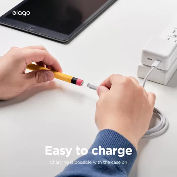 elago Classic Pencil Case Compatible with Apple Pencil 1st Generation and Lightning Adapter Adapter Not Included Protective Silicone Skin Cover Sleeve Yellowelago Classic Pencil Case Compatible with Apple Pencil 1st Generation and Lightning Adapter Adapter Not Included Protective Silicone Skin Cover Sleeve Yellow