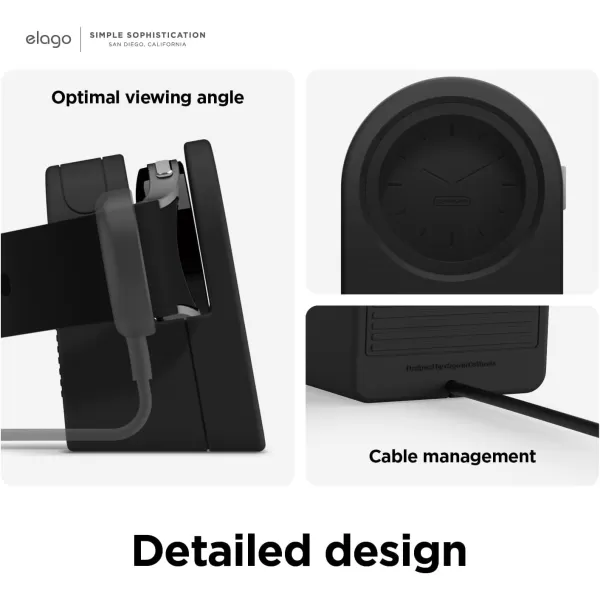 elago Clock Watch Charger Stand Compatible with Samsung Galaxy Watch 4  Galaxy Watch 4 ClassicGalaxy Watch 3  Galaxy Watch Active 4046mm  Black Charging Cable Not IncludedBlack