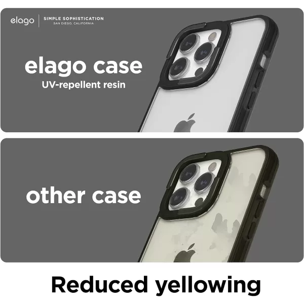 elago Dual Clear Case Compatible with iPhone 14 Pro Case Clear  61 Inch  PC  TPU Hybrid Technology Reduced Yellowing Crystal Clear Shockproof Bumper Cover Full Body Protection BlackBlack