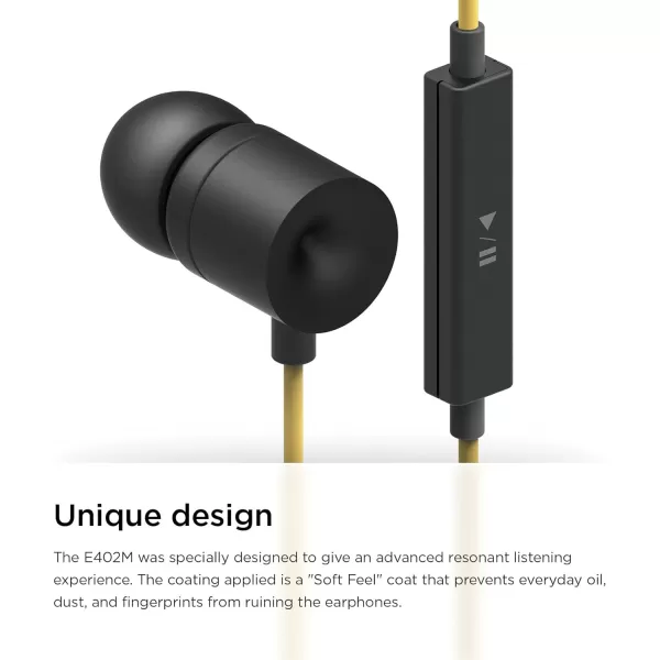 elago E402M Control Talk inEar Earphones Compatible with iPhone 66 Plus55S44S3G3GSGalaxy ControlTalk with Built in Microphone BlackDark GreyBlack  Yellow