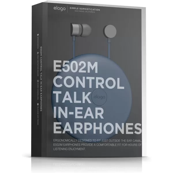 elago E502M Control Talk inEar EarphonesCarrying Case Included Compatible with iPhone 6655S44SGalaxy ControlTalk with Built in MicrophoneDark GreyJean IndigoDark Grey  Jean Indigo