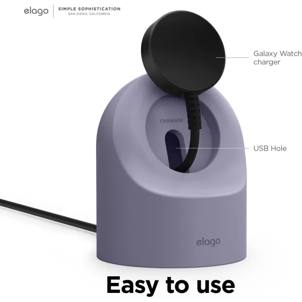 elago GW2 Stand Compatible with Samsung Galaxy Watch 6 Series  5 Charger Stand 40 44mm  5 Pro Charger Stand 45mm 20222023  Lavender Grey Charging Cable Not IncludedLavender Grey