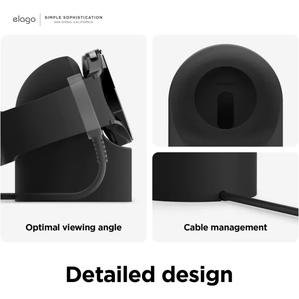 elago GW2 Stand Compatible with Samsung Galaxy Watch 6 Series  5 Charger Stand 40 44mm  5 Pro Charger Stand 45mm 20222023  Lavender Grey Charging Cable Not IncludedBlack