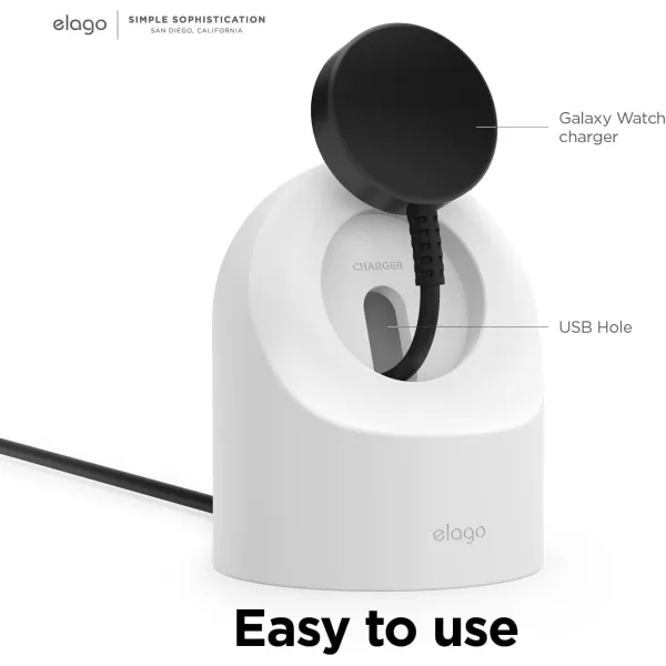 elago GW2 Stand Compatible with Samsung Galaxy Watch 6 Series  5 Charger Stand 40 44mm  5 Pro Charger Stand 45mm 20222023  Lavender Grey Charging Cable Not IncludedWhite